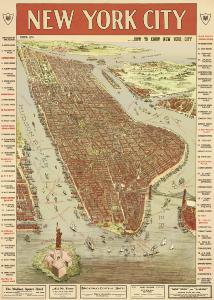 poster - papier cadeau cavallini plan de new york