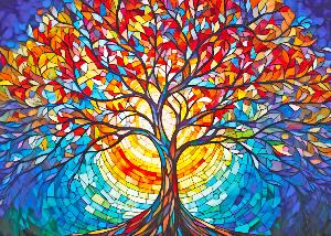 PUZZLE 1000 PIECES ARBRE DE VIE ENLUMINE