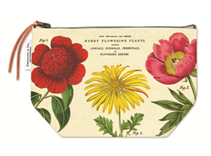 TROUSSE EN TOILE BOTANIQUE PAVOT ET ANEMONE 8 X 20 CM