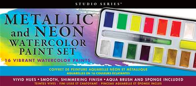 Kit d'aquarelle couleurs metal et neon