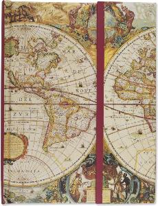 CARNET CARTE ANCIENNE FERMETURE MAGNETIQUE 18 X 24 160 PAGES LIGNEES