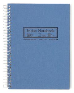 Cahier spirales index couverture bleue
