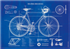poster - affiche cavallini special bicyclettes blueprint
