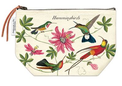 Trousse en toile colibris 15 x 22 cm