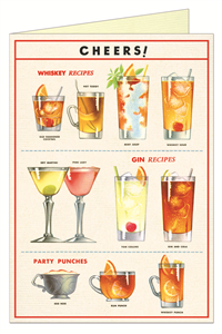 CARTE POSTALE DOUBLE + ENVELOPPE CAVALLINI COCKTAILS