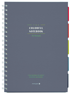 Cahier spirales index gris