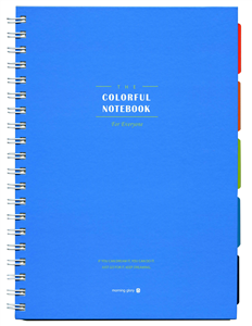 Cahier spirales index bleu