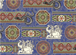 PAPIER CADEAU INDIEN BLEU cm.50x70 Roul 2 fl