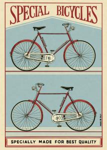 poster - papier cadeau cavallini special bicyclettes