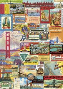 poster - papier cadeau cavallini san francisco collage