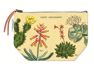 Trousse en toile succulentes 8 x 20 cm