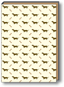 cahier rigide avec tranche doree 15x21 cm chiens