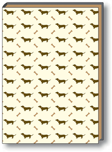 Cahier rigide avec tranche doree 15x21 cm chiens