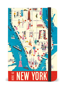 CARNET CAVALLINI PLAN DE NYC FERMETURE ELASTIQUE LIGNE 10 X 15