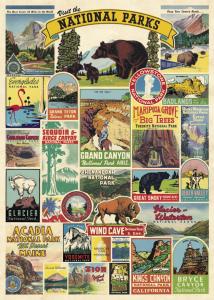 poster - papier cadeau cavallini parcs naturels usa