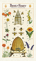 TORCHON ABEILLES ET MIEL 100% COTON