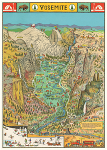 poster - papier cadeau cavallini parc naturel yosemite