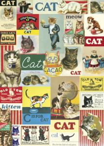 poster - affiche cavallini chats vintages