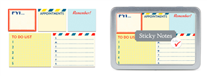 BOITE METAL D'ETIQUETTES CAVALLINI BUREAU REPOSITIONNABLES DIFFERENT FORMAT