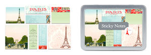 BOITE METAL D'ETIQUETTES PARIS REPOSITIONNABLES DIFFERENT FORMAT