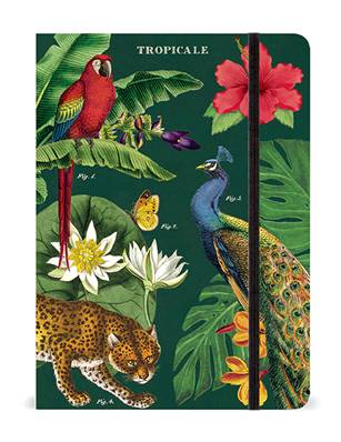 Carnet Cavallini tropical fermeture élastique ligné 15 x 21 cm