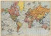 Poster - affiche Cavallini 50 x 70 cm carte du monde vintage