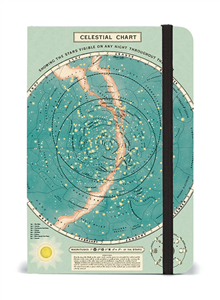 CARNET CAVALLINI CARTE DU CIEL FERMETURE ELASTIQUE LIGNE 10 X 15