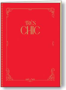 Cahier très chic rouge piqure singer A5