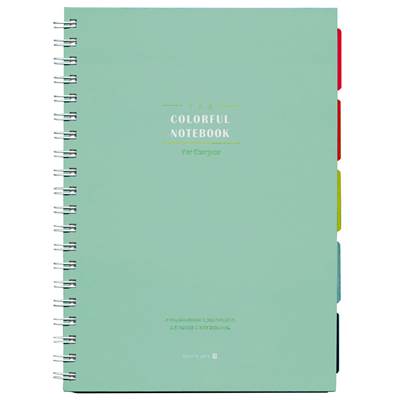 Cahier spirales index vert