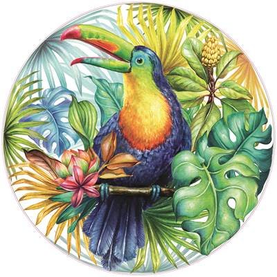 Puzzle rond toucan tropical