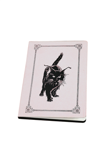 cahier souple dos carré cm.15x21 chat noir