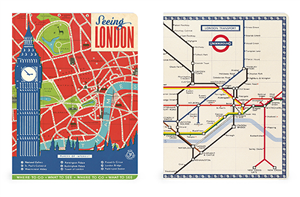 SET DE 2 NOTEBOOKS CAVALLINI LONDRES VINTAGE