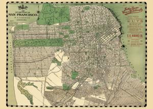 poster - papier cadeau cavallini san francisco map