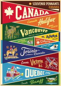 poster - affiche cavallini fanions canada