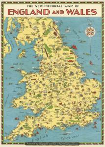 poster - papier cadeau cavallini england map